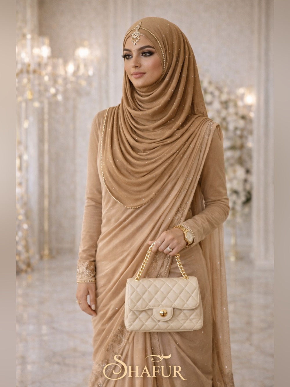 Dubai Luxury Rhinestone Hijab Soft Cooling Fabric Muslim Modest Fashion USA